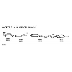 Opel Kadett E 12-14-16-18-20 84-91 Silenziatore Centrale Nuovo FONOS ALUMINOX CD5612-852062-852238 New From Old Stock