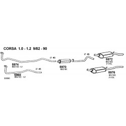 Opel Corsa A S83 10-11-13-14cc  82-93 Marmitta Silenziatore Centrale FONOS CD5970 852029-852181-852318 New From Old Stock