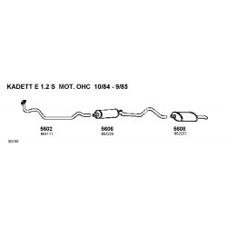 Opel Kadett E 11-12-13-20cc T85 84-93 Marmitta Silenziatore Centrale WALKER CD5606-852053-852237 New From Old Stock