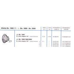 Alfa Romeo Alfetta Proiettore Incrocio L/R Anteriore Alogeno H1 D.136mm Carello 03230816-116086507503 New Nos