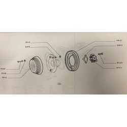 Fiat 1300-1500 dal 61 Kit Guarnizioni Fanalino Retromarcia Nuova Riproduzione TPE 9914147-9911294