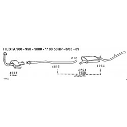 Tubo collettore anteriore Ford Fiesta II 1.0cc 1.1cc FDB-FVD dal 1983 al 1989 1507305, 5018208, 5023922, 6132665, 6166842