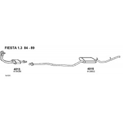 Ford Fiesta II FBD 1.3cc dal 1983 al 1987,Marmitta Tubo collettore anteriore 1640085, 5020705, 6134279, 6134280, 6158684