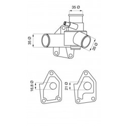 Lancia Prisma 13cc 831AB 83-89 Termostato Valvola Termostatica 80° BEHR-C40480-82390243