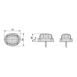 Coppia fanali luce rossa 24v Luce Led Ovali Originali COBO-1008576-02.1327.0000.42