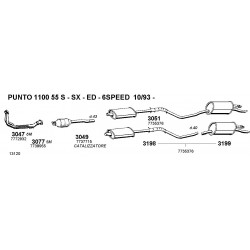 Fiat Punto 55 1.1cc Versione 5-Marce 93- Tubo collettore Anteriore CD3077-7738955 Old-Timer-Parts