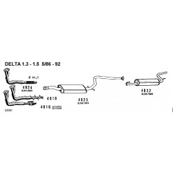 Lancia Delta-Prisma Versione 831 1.1-1.3cc 79-92 Tubo Collettore Con Flessibile Nuovo CD4924-82359837-New From Old Stock