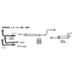 Lancia Delta-Prisma Versione 831 1.1-1.3cc 79-92 Tubo Collettore Con Flessibile Nuovo CD4924-82359837-New From Old Stock