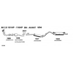 Audi 100 C4 SW-BN 90-94 Audi A6 C4 SW-BN 94-97 Tubo Collettore Con Foro Sonda CD1969-4A0253101E-4A0253101N