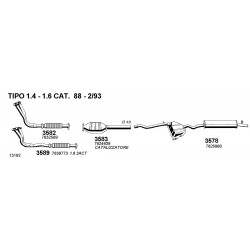 Fiat Tipo 160 16ie 1988-1991 Tubo collettore Anteriore Con Flessibile Nuova CISAM-293481-29.34.81-7639773