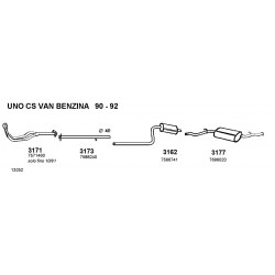 Fiat Fiorino- Uno CS Innocenti Elba 1.1cc-1.3cc 86-93 WALKER-3171-CD3171-7074818-7571460-7571461-7571463