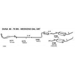 Fiat Fiorino- Uno CS Innocenti Elba 1.1cc-1.3cc 86-93 WALKER-3171-CD3171-7074818-7571460-7571461-7571463