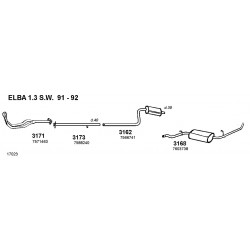 Fiat Fiorino- Uno CS Innocenti Elba 1.1cc-1.3cc 86-93 WALKER-3171-CD3171-7074818-7571460-7571461-7571463