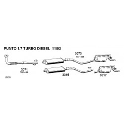 Fiat Punto 176 Punto Van 1.7TD 94-00 Tubo Collettore con Flessibile Nuovo BOSAL-3071-CD3071-46437286-7763489