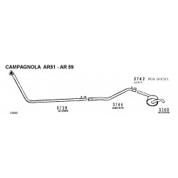 Fiat Campagnola 110 2.0cc AR51-AR59 74-89 Tubo Scarico Intermedio Nuovo FILMA-3744-CD3744-4087576