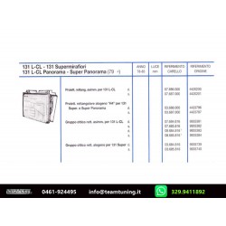 Fiat 131 L/CL-Panorama Gruppo Ottico Anteriore Destro Carello-07686000 Assimetrico 4420200