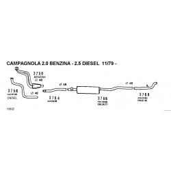 Fiat Campagnola (110_) Benzina 2.0cc Dal 79-Al 89 Tubo Collettore Nuovo 3758-CD3758-4440983