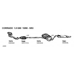 Vw Golf-Corrado-Passat Seat Toledo 1.8-2.0 16v 88-99 Catalizzatore Ceramico ORIGINALE-357131701C-CD7605