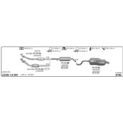 Audi A3 96-03 Seat Toledo-Leon 98-09 Skoda Octavia 99-06 Marmitta Centrale WALKER-1668-CD1668-1J0253209B