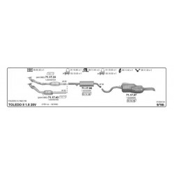 Audi A3 96-03 Seat Toledo-Leon 98-09 Skoda Octavia 99-06 Marmitta Centrale WALKER-1668-CD1668-1J0253209B