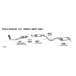 Volkswagen Vw Polo 6N2 1.0-1.4-1.6cc 94-01 Marmitta scarico Centrale Nuova Asso 7687-CD7687-6N0253209A