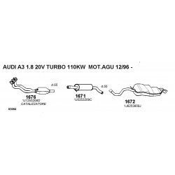 Audi A3-Seat Toleto-Skoda Octavia-Vw Beetle Marmitta Scarico Centrale PEDOL-1671-CD1671-1J0253209C-1J0253209D