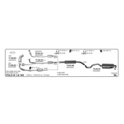 Volkswagen Polo [6N1-6N2] 63-01 Marmitta Scarico Centrale Nuova PEDOL 7884-CD7884-6N0253209AA