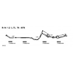 Renault R14 1.2-1.4 76-83 Marmitta Silenziatore Scarico Posteriore Nuova Fonos Aluminox CD6552-7700645785