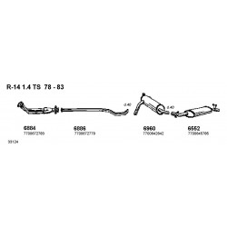 Renault R14 1.2-1.4 76-83 Marmitta Silenziatore Scarico Posteriore Nuova Fonos Aluminox CD6552-7700645785