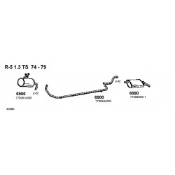 Renault R5 1.3cc 1.4cc Marmitta Scarico Anteriore Nuova ANSA-CD6986- 7700573290-7700619319