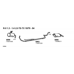 Renault R5 1.3cc 1.4cc Marmitta Scarico Anteriore Nuova ANSA-CD6986- 7700573290-7700619319