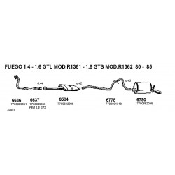 Renault R18 1.6cc 78-86 Fuego 1.6cc 80-85 Marmitta Scarico Anteriore Ansa CD6584- 7700642889-7700660672