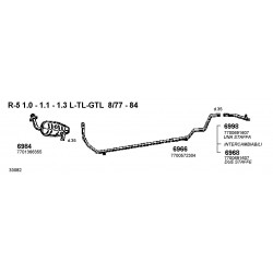 Renault R5 1.0-1.1-1.3cc 77-84 Tubo Scarico Codino Posteriore Doppia Staffa Nuova FONOS-6968-CD6968-7700691607