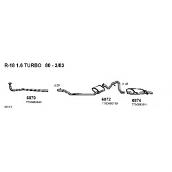 Renault R18 1.6 Turbo Benzina 80-86 Marmitta Silenziatore Posteriore Fonos Aluminox-6874-CD6874-7700683611