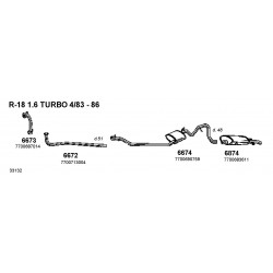 Renault R18 1.6 Turbo Benzina 80-86 Marmitta Silenziatore Posteriore Fonos Aluminox-6874-CD6874-7700683611