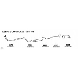 Renault Espace Quadra 2.0cc 1988-1990 Marmitta Scarico Posteriore Nuova Fonos Aluminox -6995-CD6995-6025007449