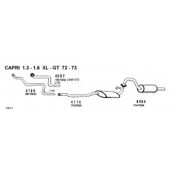 Ford Capri 1.3-1.6cc 1972-1987 Tubo Collettore Anteriore Generico-4100-CD4100-4082-CD4082-6010840