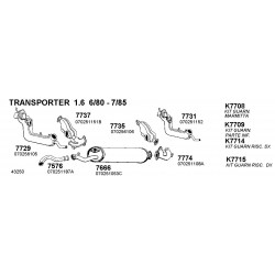 Vw Transporter T3 1980 Tubetto Scarico Laterale Nuovo Generic Exaust Sistems G-7576-CD7576-070251187A