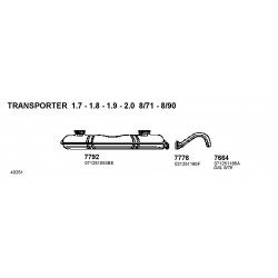 Volkswagen Transporter T2 71-79 Tubo Scarico Laterale Nuovo SCHMID-7776-CD7776-021251185F-New Old Stock