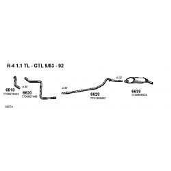 Renault R4 1.1cc TL-GTL 83-92 Generic Exaust Sistems-6620-CD6620-7700657468