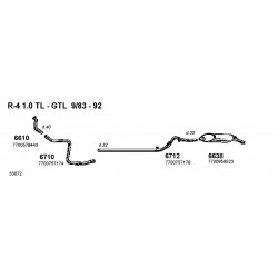 Renault 4 R4 1.0-1.1cc TL-GTL 83-95 Tubo Collegamento Scarico Anteriore Nuovo FONOS-6710-CD6710-7700757174