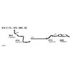 Renault 4 R4 1.0-1.1cc TL-GTL 83-95 Tubo Collegamento Scarico Anteriore Nuovo FONOS-6710-CD6710-7700757174