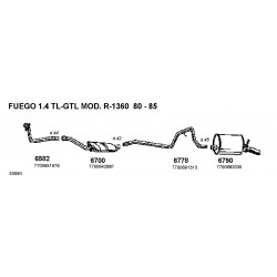 Renault R18 1.4 78-86 Renault Fuego 1.4 80-85 Marmitta Scarico Anteriore BOSAL-6700-CD6700-7700642887