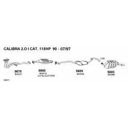 Opel Calibra A 2.0ie 4x4 89-97 Marmitta Scarico Posteriore Walker-5683-852006-852896-90399178-New Old Stock