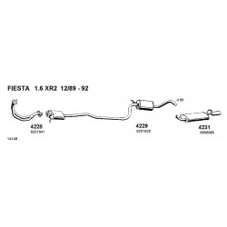 Ford Fiesta III 1.6 XR2i 89-94 Marmitta Silenziatore Scarico Posteriore FONOS Aluminox-4231-CD4231-1659725-5026796