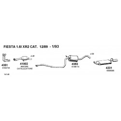 Ford Fiesta III 1.6 XR2i 89-94 Marmitta Silenziatore Scarico Posteriore FONOS Aluminox-4231-CD4231-1659725-5026796