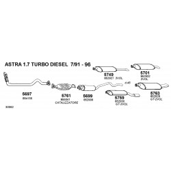 Opel Astra F 1.6-1.8-2.0GSI 92-98 Kadett E 82-93 Marmitta Silenziatore Scarico FONOS-5651-CD5651-5763-CD5763