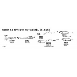 Opel Astra F 3V 1.4-1.6-1.7D-1.7TD 88-92[F19-M19]  Marmitta Silenziatore Scarico Posteriore IMASAF-53.27.27-532727