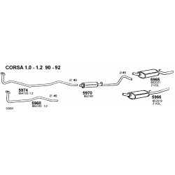 Opel Corsa A 1.0-1.2-1.5 D 82-93 (S83)(F08,W5L) Marmitta Silenziatore Posteriore ANSA-OP13007-5965-CD5965-852021-852022-852039