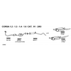 Opel Corsa A 1.0-1.2-1.5 D 82-93 (S83)(F08,W5L) Marmitta Silenziatore Posteriore ANSA-OP13007-5965-CD5965-852021-852022-852039